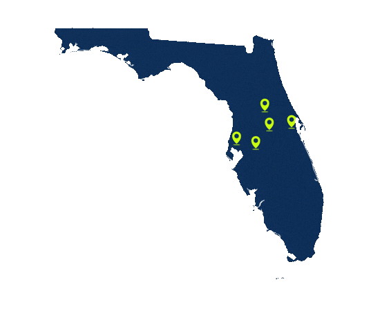 Florida service area map showing cities we serve